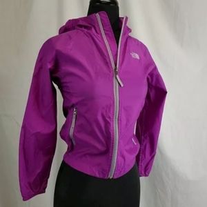 North Face Fuchsia Zip-Up Hooded Wind Break